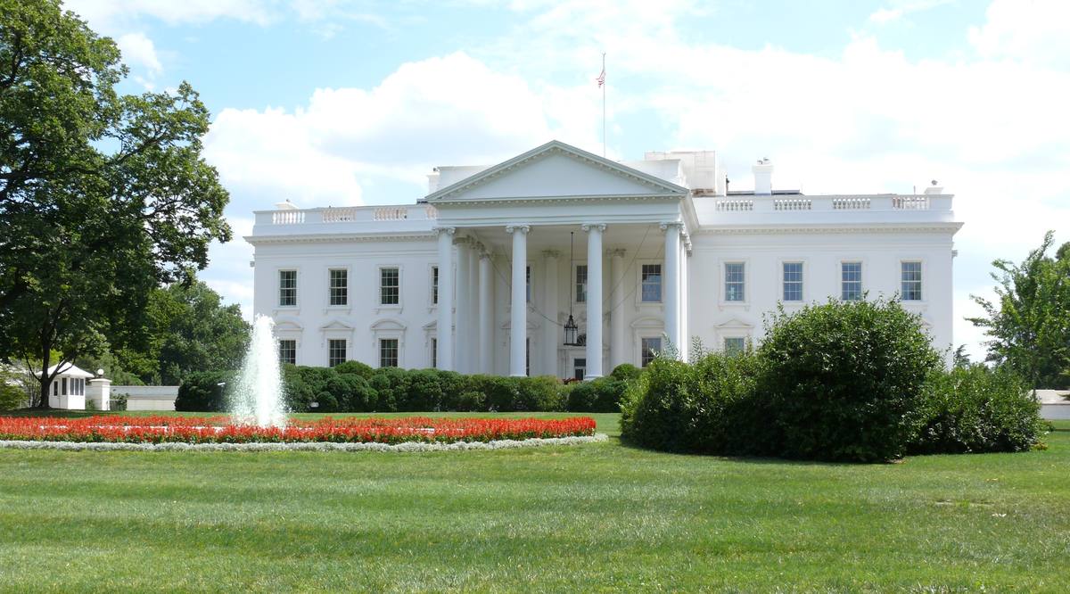 Severní průčelí Bílého domu ve Washingtonu